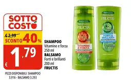 Tigros Shampoo fructis vitamine e forza offerta
