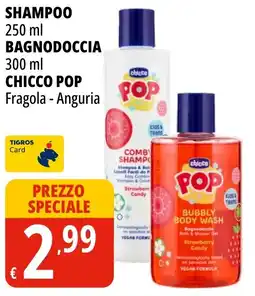 Tigros Shampoo Bagnodoccia Chicco Pop Fragola - Anguria offerta