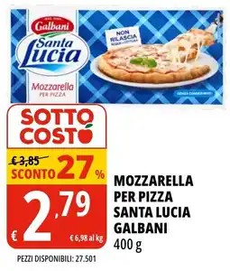 Tigros Mozzarella per pizza Santa Lucia Galbani offerta