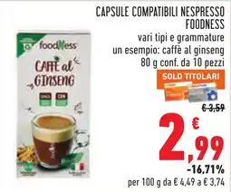 Conad Caffè al Ginseng Foodness offerta