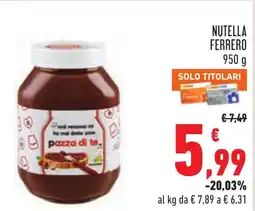 Conad Nutella Ferrero offerta