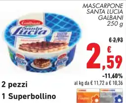 Conad Mascarpone Santa Lucia Galbani offerta
