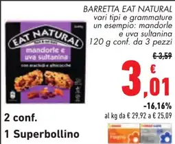 Conad Eat Natural barrette mandorle e uva sultanina offerta
