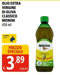 Tigros Olio extra vergine di oliva classico Monini offerta