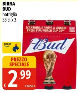 Tigros Birra Bud offerta