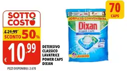 Tigros Detersivo classico lavatrice power caps dixan offerta