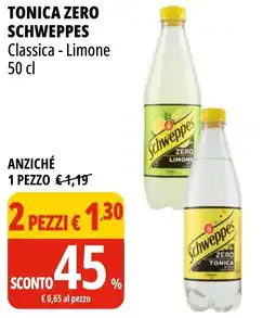 Tigros Tonica zero Schweppes Classica/Limone offerta