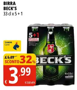 Tigros Birra Beck's offerta
