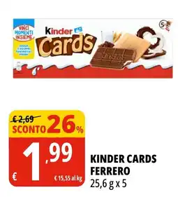 Tigros Kinder Cards Ferrero offerta