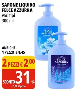 Tigros Sapone liquido Felce Azzurra offerta