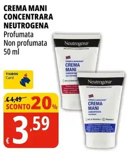 Tigros Crema mani concentrata Neutrogena offerta