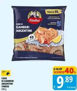Tigros Code di gamberi argentini Findus offerta