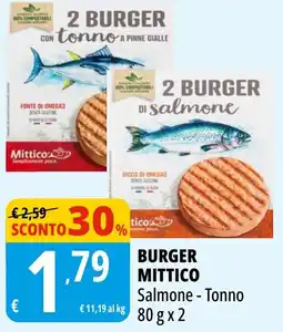 Tigros Burger Mittico Salmone - Tonno offerta