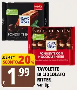 Tigros Tavolette di cioccolato Ritter offerta
