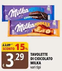 Tigros Tavolette di cioccolato Milka vari tipi offerta