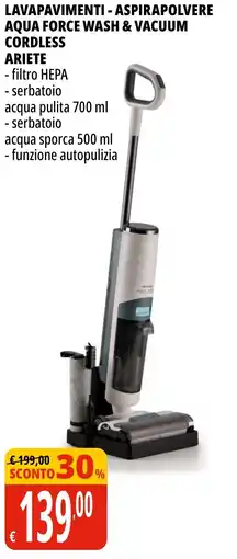 Tigros Lavapavimenti - Aspirapolvere cordless Ariete offerta