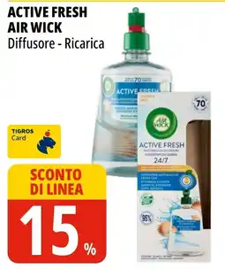 Tigros Active Fresh Air Wick Diffusore - Ricarica offerta