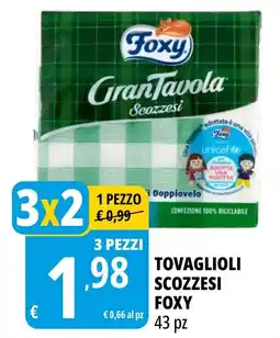 Tigros Tovaglioli scozzesi Foxy offerta