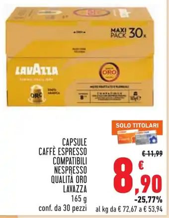 Capsule caffè espresso compatibili Nespresso qualità oro Lavazza