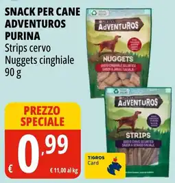 Tigros Snack per cane adventuros Purina offerta