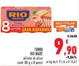 Conad Tonno Rio Mare all'olio di oliva offerta