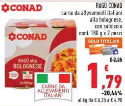 Conad Ragù alla bolognese Conad offerta