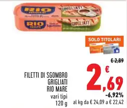 Conad Filetti di sgombro grigliati Rio Mare offerta