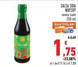Conad Salsa soia Maysoy senza sale offerta
