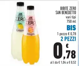 Conad Bibite zero San Benedetto offerta