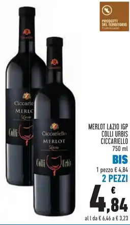 Conad Merlot Lazio IGP Colli Urbis Ciccariello offerta