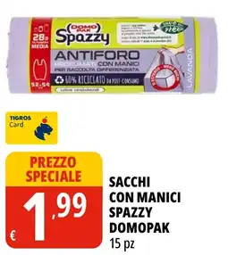 Tigros Sacchi con manici Spazzy Domopak offerta