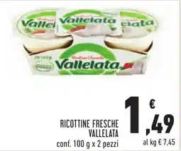 Conad Ricottine fresche Vallelata offerta