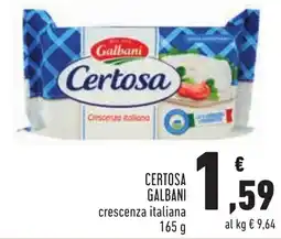 Conad Certosa Galbani crescenza italiana offerta