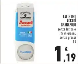 Conad Latte UHT Accadi Granarolo senza lattosio offerta