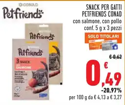 Conad Petfriends Snack con salmone offerta