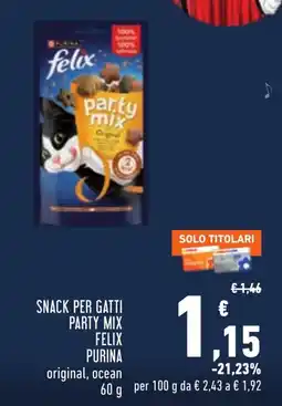Conad Snack per gatti party mix felix purina offerta