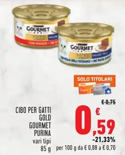 Conad Cibo per gatti Gold Gourmet Purina offerta