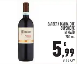 Conad Barbera d'Alba Doc Superiore Miniato offerta