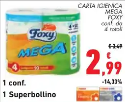 Conad Carta igienica Foxy Mega offerta