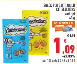 Conad Catisfactions snack per gatti adulti offerta