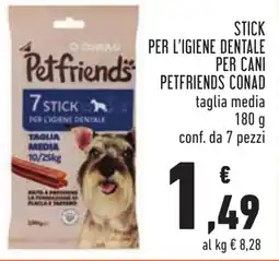 Conad Petfriends stick per l'igiene dentale offerta