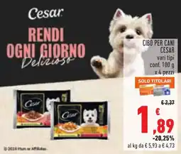 Conad Cibo per cani Cesar offerta