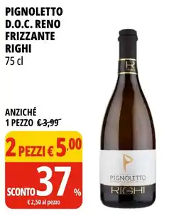 Tigros Pignoletto D.O.C. Reno Frizzante Righi offerta