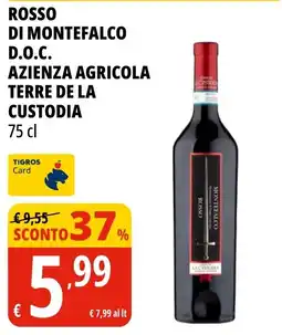 Tigros Rosso di Montefalco D.O.C. Azienda Agricola Terre de la Custodia offerta