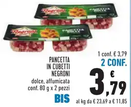 Conad Pancetta in cubetti Negroni offerta