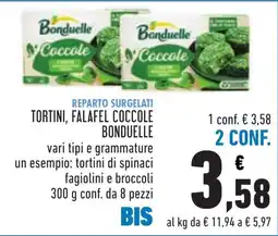 Conad Tortini, falafel coccole Bonduelle offerta