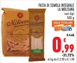 Conad Pasta di semola integrale La Molisana offerta