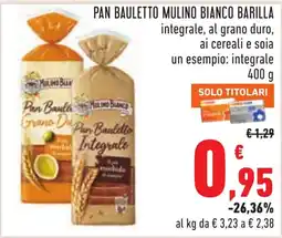 Conad Pan Bauletto Mulino Bianco integrale offerta