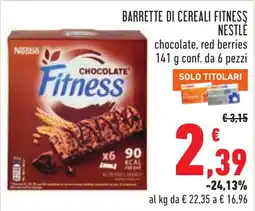 Conad Barrette di cereali fitness Nestlé chocolate, red berries offerta