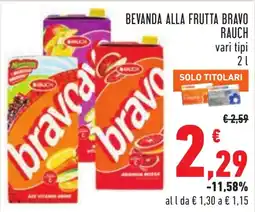 Conad Bevanda alla frutta Bravo Rauch offerta